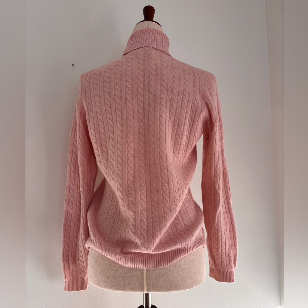 Women’s Charter Club Fitted Turtleneck Cashmere Sweater Light Pink - Picture 2 of 9